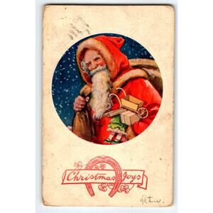 Santa Claus Christmas Postcard Old World Valentine Artotype Series Undivided